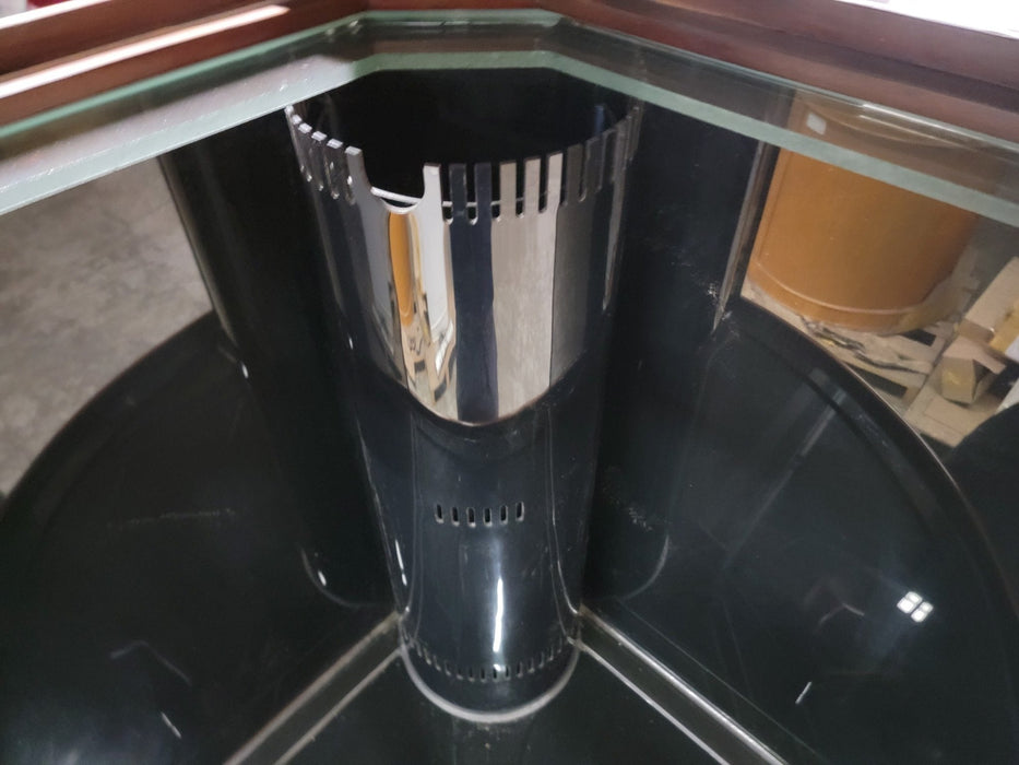 136g Corner 1/4 Cylinder Glass Reef-Ready Aquarium Set in Walnut