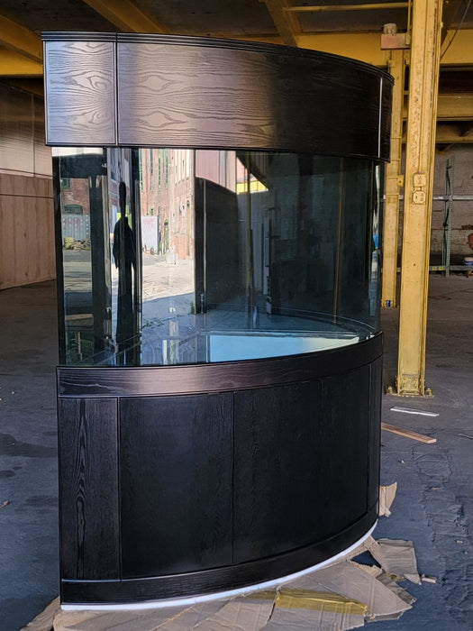 250g Corner ¼ Cylinder Glass Aquarium Ensemble in Abyss Black