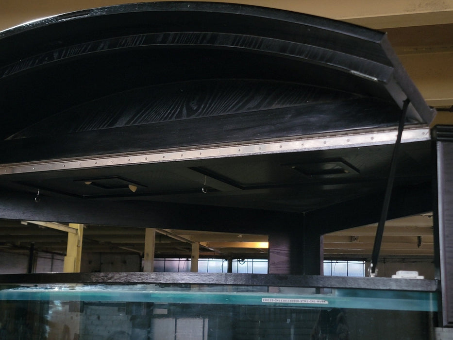 250g Corner ¼ Cylinder Glass Aquarium Ensemble in Abyss Black