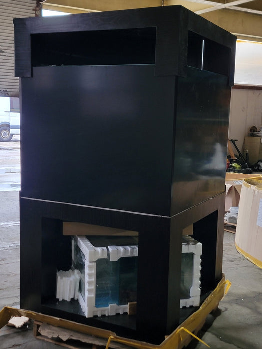 250g Corner ¼ Cylinder Glass Aquarium Ensemble in Abyss Black