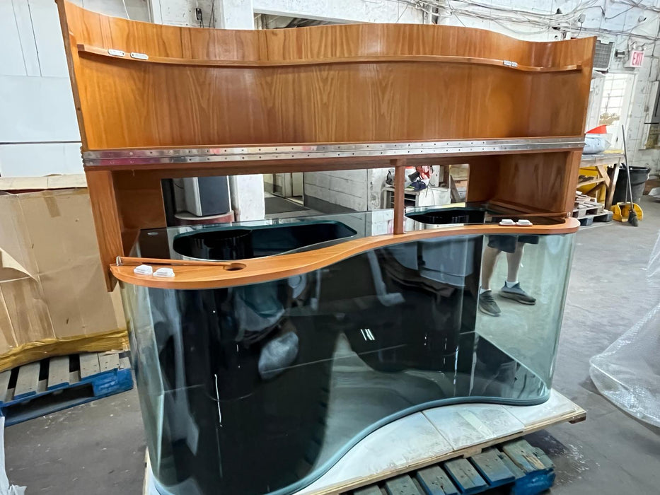 210g Glass Wave Reef-Ready Aquarium Set in Golden Oak