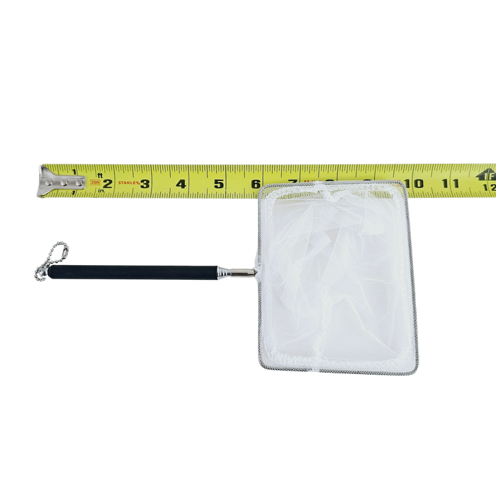 5" x 4" Square Aquarium Net with Aluminum Telescopic Rubber Coated Handle
