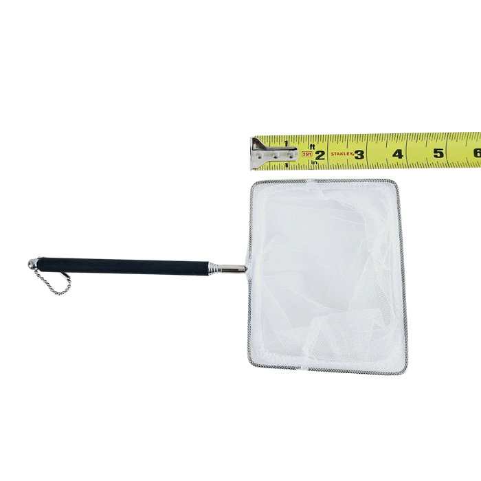 5" x 4" Square Aquarium Net with Aluminum Telescopic Rubber Coated Handle