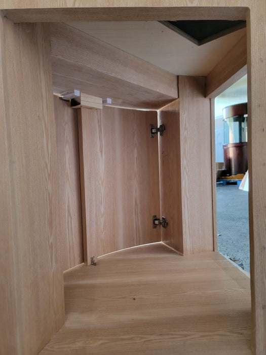 *BLACK* 90g Corner 1/4 Cylinder Glass Aquarium Set in Flush Wood Furniture