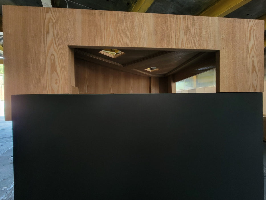 *BLACK* 90g Corner 1/4 Cylinder Glass Aquarium Set in Flush Wood Furniture