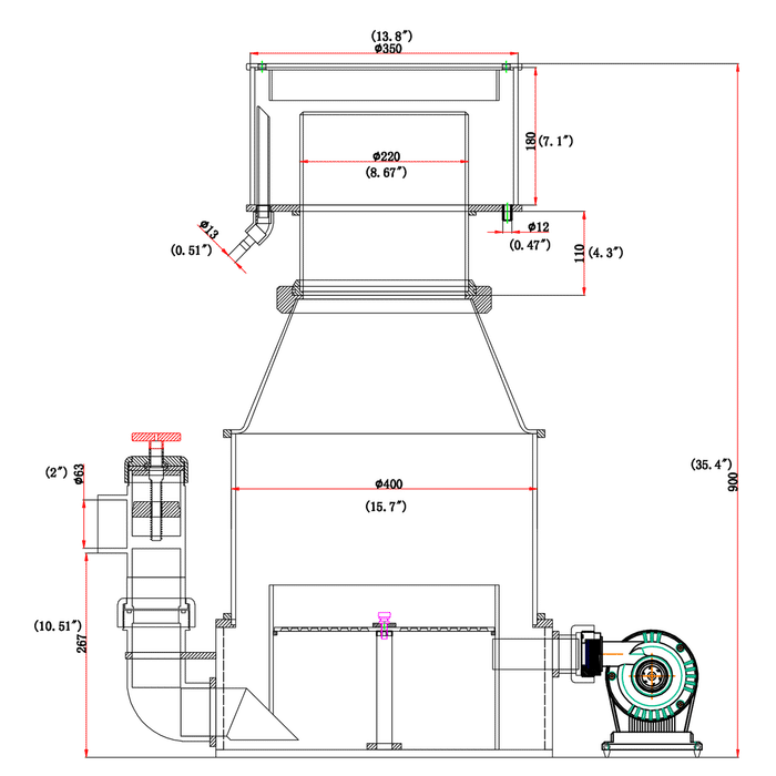 SRO-8000EXT Light Commercial Protein Skimmer
