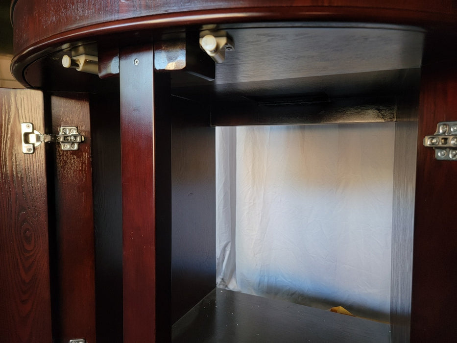 Display Model 133g 3/4 Cylinder Round Glass Reef-Ready Aquarium + Sump in Rose Cherry Furniture